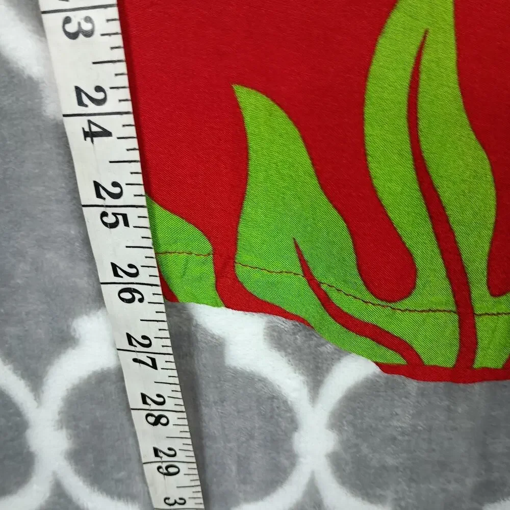 Hula Bay Jumpsuit Womens Medium Red Green Strapless Wide Leg Tropical Leaf Tiki - Picture 11 of 16